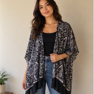 John Paul Richard Paisley Cropped Kimono Layering Top